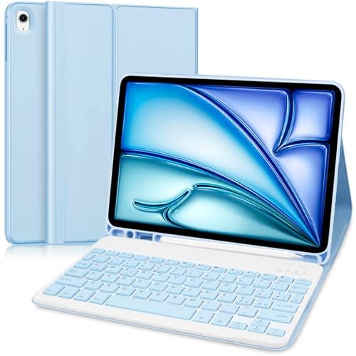 Tastiera iPad Air M3 & M2 11", Custodia con Italiano QWERTY Tastiera Compatibile con iPad Air 11" M3(Modelli: A3266/ A3267) & Air 11" M2 (A2902/ A2903) & Air 5 & Air 4, Blu (iPencil non incluso)