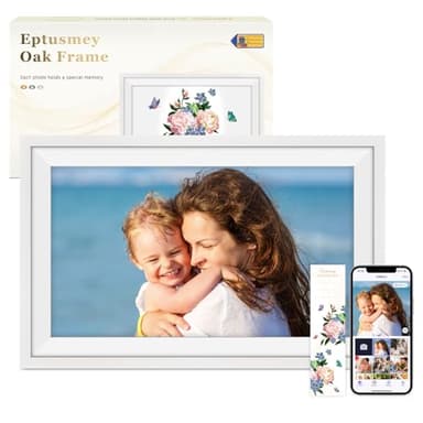 Eptusmey Cornice Digitale WiFi 15,6 Pollici, Grande Cornice Fotografica Digitale con Memoria 32 GB, Touchscreen IPS HD 1920 x 1080, Invia Foto/Video Tramite Uhale, Regalo per Amici e Familiari