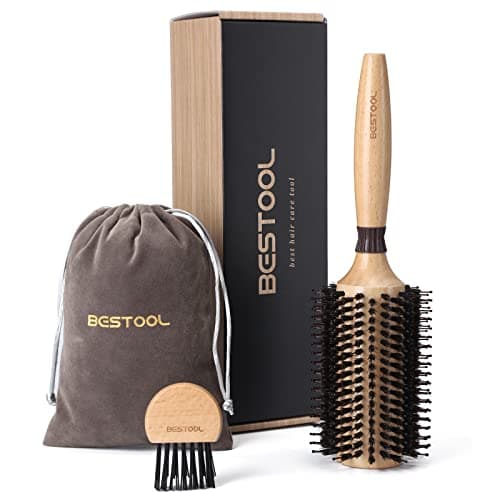 BESTOOL Spazzola rotonda per asciugatura, setole di cinghiale con perni in nylon Spazzola rotonda per capelli, spazzola rotonda professionale per lo styling per donne e uomini (Barrel 38mm)