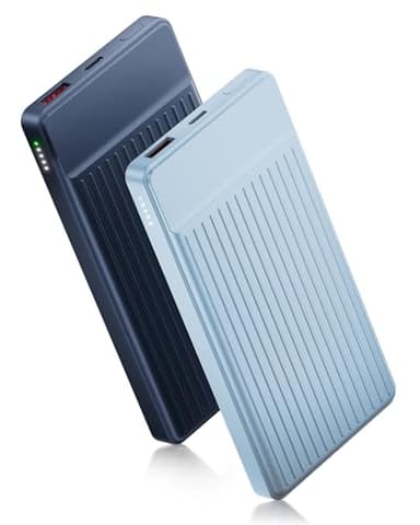 Power Bank 10000 mAh, 2 Pezzi 22.5W Power Bank Ricarica Rapida PD3.0 QC4.0, USB-C Ingressi e Uscite Caricatore Portatile Compatibile con iPhone 15 14 13 Pro Max Samsung S23 S22 Huawei Xiaomi-Blu