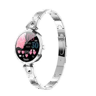 LONGLU Smartwatch for Women - Compatibile con iOS Android iPhone Samsung Mobile Phone - con Bluetooth, frequenza cardiaca, pressione sanguigna, contapassi, fitness e monitoraggio del sonno (Argento)