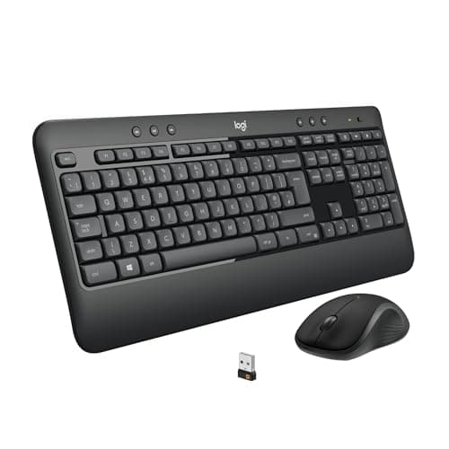 Logitech MK540 Advanced Combo Tastiera e Mouse Wireless per Windows, Ricevitore USB Unifying 2,4 GHz, Tasti di Scelta Rapida Multimediali, Durata Batteria di 3 Anni, PC, Laptop, - Nero