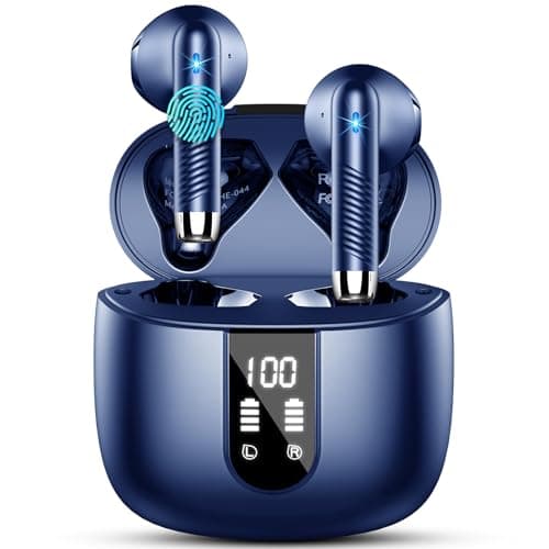 Cuffie Bluetooth 5.4, 2025 Auricolari Bluetooth 56H Stereo Cuffie Wireless In Ear con 4 ENC Mic, Cuffie Senza Fili Cancellazione Rumore Cuffiette Sport IP7 Impermeabili Earbuds LED Display