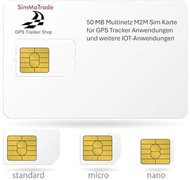 SIM card multi-rete Simmotrade® M2M per localizzatori GPS, smart home, sicurezza, sensori, trasmissione dati, smart city, IOT...