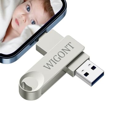 WIGONT 128GB Chiavetta USB per i Phone Pendrive per Salvare più Foto e Video,Pen Drive interamente in Metallo Libera più Spazio di Archiviazione sul Phone.Chiavetta USB Compatibile con i0S/Android/PC.