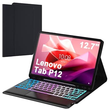VANKEYPAD Tastiera per Lenovo Tab P12 12.7" 2023 : DIY a 3 zone e 7 colori retroilluminati Custodia per tastiera, Italiano ‎QWERTY Staccabile Tastiera con Touchpad per Lenovo Tab P12