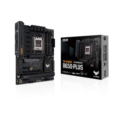 ASUS TUF GAMING B650-PLUS Scheda Madre Gaming ATX, AMD B650, AM5, DDR5, 4xPCI 4.0, Realtek 2.5Gb Ethernet, Realtek 7.1, 3xM.2, 4xSATA 6GB/s, Aura Sync RGB, Nero