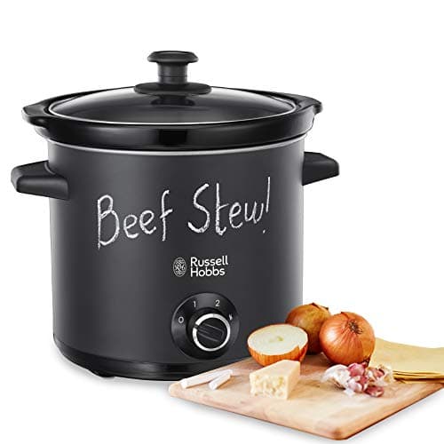 Russell Hobbs Pentola per Cottura Lenta - Pentola in Ceramica Pesante da 3,5 L: Distribuzione Ottimale Temperatura - Superficie a Lavagna; 3 Temperature; Mantieni Caldo, 200 W, Slow Cooker 24180-56