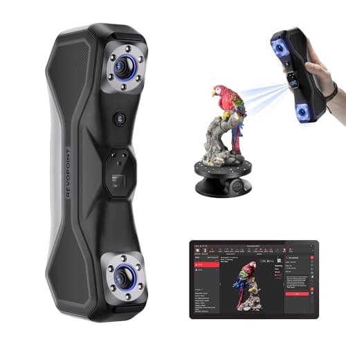 Revopoint MetroX Scanner 3D per Stampa 3D, Precisione fino a 0,01 mm, Accuratezza Metrologica, Fino a 60 fps, Laser Blu, 4 Modalità di Scansione, Scansione di Oggetti Metallici/Scuri, Standard