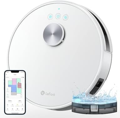 LEFANT M1 Robot Aspirapolvere Lavapavimenti con Mappatura Multi Piano,4000 Pa,Batteria a 4000mAh,Navigazione LDS,APP/Alexa/WIFI,Aspirapolvere Robot Lavapavimenti per Pulizia Domestica/Peli Animali