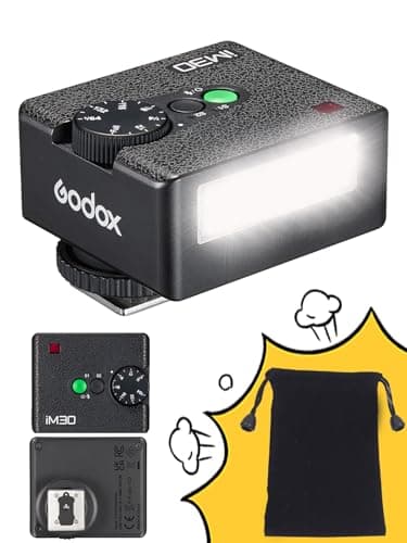 Godox iM30 Mini Flash, Speedlite Manuale, Controllo Ottico S1/S2, Temperatura di Colore CCT 6500K±200K, 7 Livelli di Potenza (1/64~1/1), Compatibile con Canon, Sony, Nikon, Pentax, Panasonic, Olympus