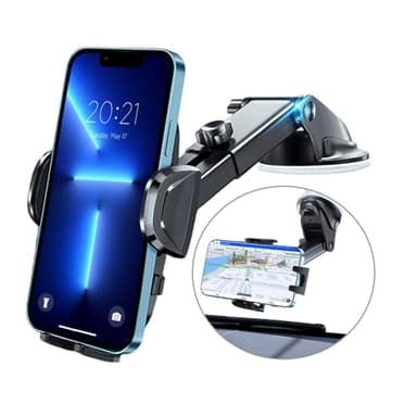 Hocerlu Porta Cellulare Auto - Super Forte Aspirazione, Tutto in Silicone Antiurto e Protezione, Vista Flessibile a 360° - Supporto Universale per Telefono Cruscotto Parabrezza
