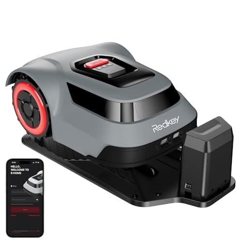 Redkey MGC500 Robot Tagliaerba, Rilevamento delle Rotture del Cavo, Angolo di Inclinazione Massimo di 24°, Piattaforma di Taglio Automatica Sollevabile, per Spazi Cortilizi Fino a 500m²