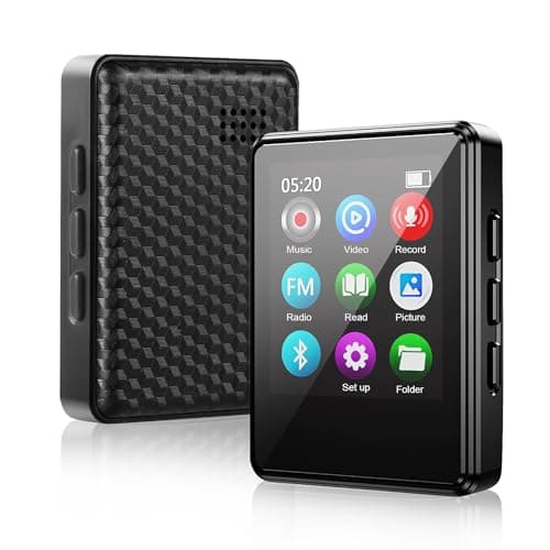 Weinsamkeit Lettore MP3 da 64 GB, Suono Hi-Fi Senza Perdite, Registratore Vocale e Registratore Radio FM, Supporto per Memoria Espandibile Fino a 128 GB, Touch a Schermo Intero ad Alta Sensibilità