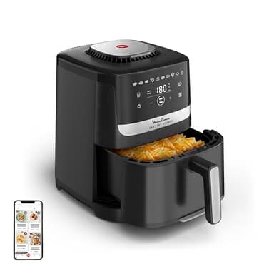 Moulinex Easy Fry Silence Friggitrice ad Aria, 5 Litri/1.5 Kg, Capacità 6 Persone, 1670 W, Silenziosa, 10 Programmi di Cottura, Risultati Veloci, Touchscreen, Cestello Lavabile in Lavastoviglie EZ5528