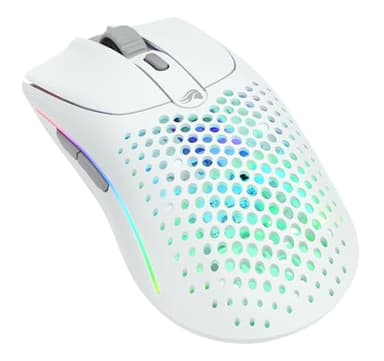 Glorious Gaming Model O 2 Wireless Mouse da gaming - Wireless 2,4 GHz e Bluetooth ibrido, superleggero 68 g, batteria durevole, sensore 26.000, RGB, ambidestro, 6 tasti, piedini in PTFE - Bianco
