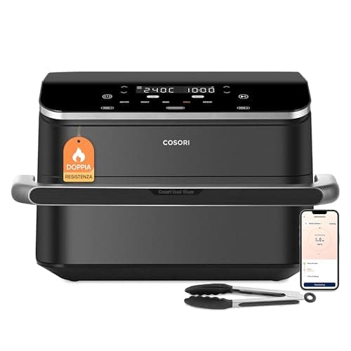 COSORI Friggitrice ad Aria 10 Litri, 7 in 1 Doppia Resistenza TwinFry con Doppio Cestello 5L&5L e Separatore Rimovibile, 2800W Air Fryer WiFi con Doppia Resistenza, 40-240℃, 70 Ricette Online, TF102S