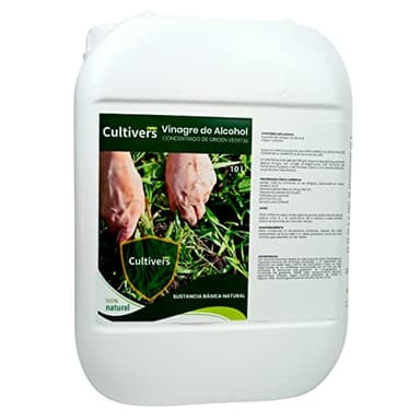 CULTIVERS Aceto alcolico 20 L. Erbicida naturale al 100%. Elimina le erbacce. Detergente per sistemi di irrigazione. Fungicida e battericida Regolatore naturale del pH.