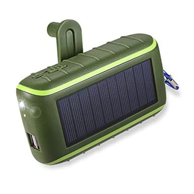 CXYP Power Bank Solare 12000mAh, Caricabatterie Portatile Dual USB Porte Crank Dynamo Emergency Caricatore Solare Batteria con Torce LED