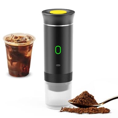 Irishom 3 in 1 Macchina per Il caffè elettrica Portatile, Mini Macchina per Il caffè Funziona con Capsule e caffè macinato, 15 Bar Macchina per Il caffè Freddo e riscaldante per Auto, casa, Viaggio