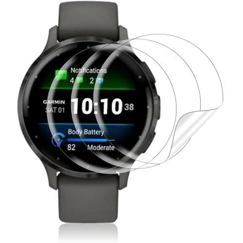 Buoluoioir 3 Pezzi Pellicola Protettiva per Garmin Venu 3s, HD Trasparente TPU Film Alta Risoluzione Auto Guarigione Protettiva per Garmin Venu 3s Protezione Pellicola
