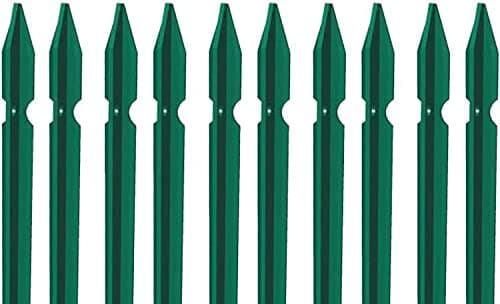 10 PZ Palo paletto in ferro a T 30x30x3 mm plastificato verde per rete recinzione metallica TUTTE LE MISURE - MADE IN ITALY (H 175 cm)