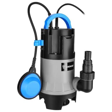 Pompa Sommersa: DEKO Pompa Sommersa Acque Sporche 750W 14000H/L, Pompa ad Immersione Acque Chiare, Pompa Acque Scure Nere, Prevalenza 5M, Immersione Max 7M, Lunghezza Cavo 10M