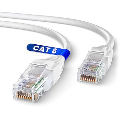 Mr. Tronic cavo Ethernet Cat 6 da 15m, Cavo di rete LAN Alta velocità con Connettori RJ45 – Patch Internet Compatibile con Cat 5e, 7, 8 | AWG24 UTP CCA (15 Metri, Bianco)