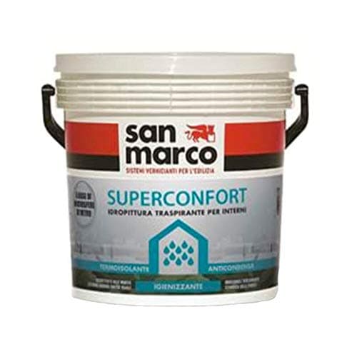 San Marco SUPERCONFORT Pittura per interni anticondensa termoisolante traspirante antimuffa, colore: Bianco, size: 4 lt