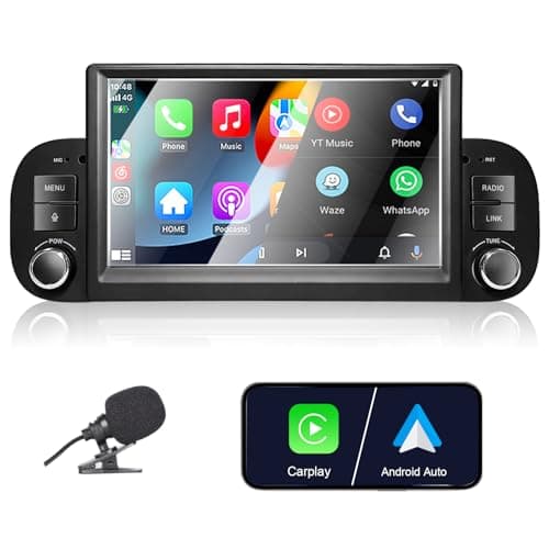 Liulbobu Autoradio per Fiat Panda 2013-2020 Compatibile Wireless Carplay/Android Auto, Fiat Panda Radio da 7 pollici con Touchscreen/Bluetooth/FM/AM/USB/DSP/RDS/Mirror Link