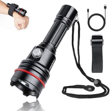 LetonPower SM-14S Torcia Subacquea 2000 Lumens - Luce Professionale Impermeabile IPX8 (100m), 5500K CCT Ricaricabile USB-C per Immersioni/Fotografia Subacquea
