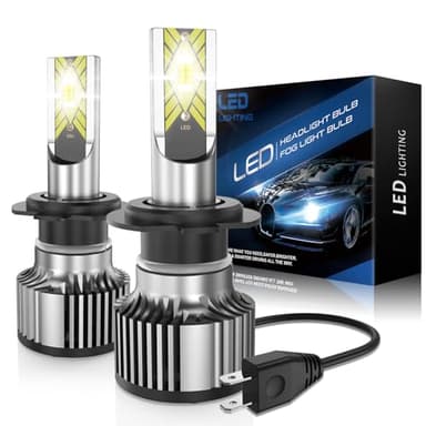 PPYYEMU Lampadine H7 LED, 100w 22000LM 6500K Luce Bianca Ad Alta Luminosità, Fari Per Auto 12v, Kit Di Conversione Alogena, Plug and Play