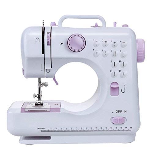 Macchina da cucire multifunzionale a 12 aghi domestica elettrica portatile Doppio filo Cucitura inversa Due velocità