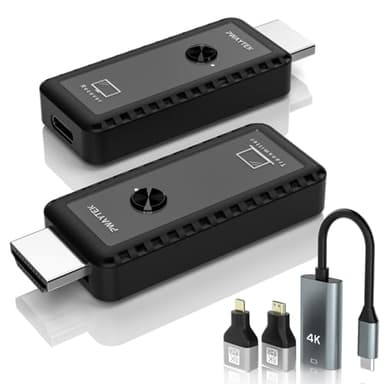 PWAYTEK Trasmettitore e ricevitore HDMI wireless, Extender wireless HDMI, Plug & Play, kit portatile Full HD wireless, supporto 5G/2.4G per streaming video e audio per monitor da laptop/TV box