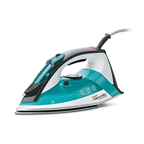 Polti Vaporella Quick&Comfort QC120, Ferro da Stiro a Vapore con Piastra in Acciaio Inox, Impugnatura con Cuscinetto Soft Touch, Potenza 2200 W, Serbatoio 300 ml, Colpo di Vapore 180 g, Azzurro e Nero