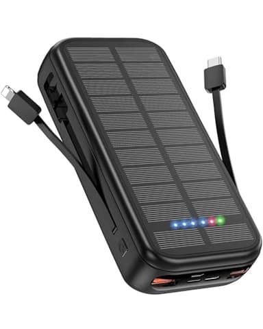 Power Bank Solare 20000mAh, 20W PD3.0 QC3.0 Ricarica Rapida Powerbank USB C Solare Caricatore Portatile con 4 Ingressi e 5 Uscite, Batteria Esterna per iPhone 15 14 13 iPad Pro Samsung Tablet etc