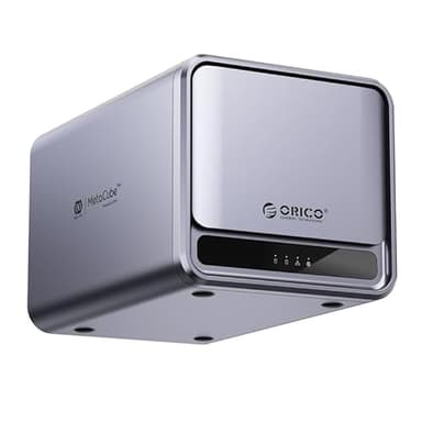 ORICO 2 Bay NAS Storage e Private Cloud, enclosure collegabile in rete con APP per la famiglia, protocollo Samba e DLNA, CPU a 4 core, 2 GB di RAM DDR4, Hardware RAID (Diskless) - TS200
