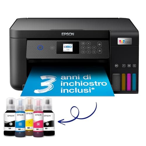 Stampante multifunzione Wi-Fi con serbatoio d'inchiostro EcoTank ET-2850 A4, con fornitura inclusa fino a 3 anni di inchiostri, nero