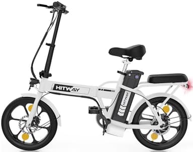 HITWAY Bicicletta Elettrica 16” Bici Elettrice Pieghevole Leggera Adulto E-bike, Li-Batteria 36V12Ah/36V8,4Ah, Max velocità 25km/h, Fino a 35-70km, Pedalata Assistita,Donna Uomo