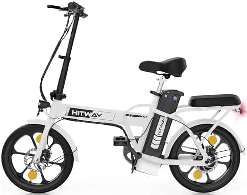 HITWAY Bicicletta Elettrica 16” Bici Elettrice Pieghevole Leggera Adulto E-bike, Li-Batteria 36V12Ah/36V8,4Ah, Max velocità 25km/h, Fino a 35-70km, Pedalata Assistita,Donna Uomo