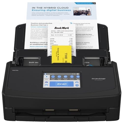 ScanSnap iX1600 Nera - Scanner documenti per ufficio - ADF Scanner Fronte Retro Duplex - A4, Touchscreen, Wi-Fi, USB3.2