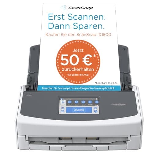 ScanSnap iX1600 (bianco) - Scanner documenti - ADF, Scanner Fronte Retro Duplex - A4, Touchscreen, Wi-Fi, USB3.2