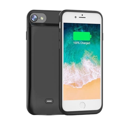JCK Cover Batteria per iPhone 6s/6/7/8/SE 2020, 4,7", 6600mAh Cover Caricabatterie Cover Ricaricabile Battery Case per iPhone 8/7/6/6s/SE 2020 Cover Power Bank Backup Charger Case Custodia Batteria