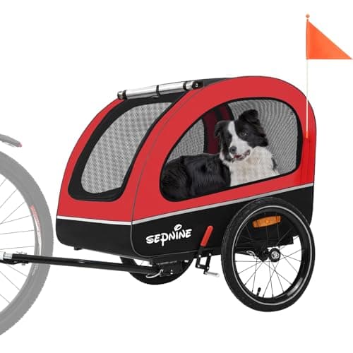 Sepnine Carrello per Cani, Rimorchio per Bici per Cani, Rimorchio per Bici per Cani di Piccola e Media Taglia sotto i 40 kg