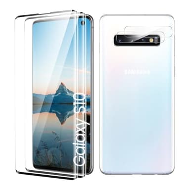 Vetro Temperato per Samsung Galaxy S10, Pellicole Protettive Display [Caso Amichevole][Senza Bolle][Anti-Graffio][Sensibile al Tatto] 2 Pezzi Pellicola Protettiva con 2 Pezzi Pellicola Fotocamera