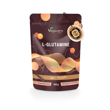 Glutammina in Polvere | 100% Pura e Naturale | Gusto Neutro | 5.000 mg - Alto Dosaggio | Vegan e Senza Additivi | Integratore Sport per Recupero Muscolare | con Misurino | Vegavero®