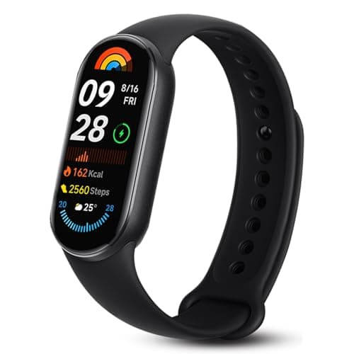 Mi Band 9, Schermo AMOLED 1.62'', Mi Smart Band 9 Smartwatch Cornice Metallica con Monitoraggio Salute, Frequenza aggiornamento 60Hz,150+ Modalità Sportive, Autonomia 21 giorni, Resistenza acqua 5ATM