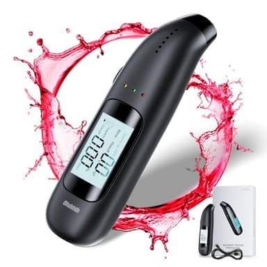 Olubfdh Etilometro Poliezeigenau con Display Digitale LCD Blu, con Batteria USB, misuratore alcolico Professionale, Mouthpieces Inutile, etilometro per Uso a casa o alle Feste
