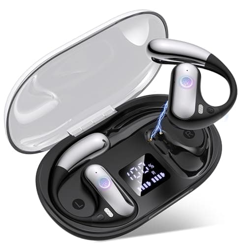 EUQQ Cuffie sportive Bluetooth-Cuffie wireless con tecnologia Bluetooth 5.3,cuffie a conduzione ossea migliorate dal design aperto,50 ore di riproduzione,perfette per sport,corsa e attività all'aperto