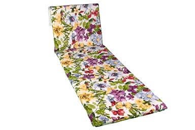 GHIOCUSCINI | Cuscino per Lettino Mare, FANTASIA PRIMAVERA, in Tessuto Cotone/Poliestere, Sfoderabile, 52 + 130 x 57 cm, Alto 4 cm, Made in Italy